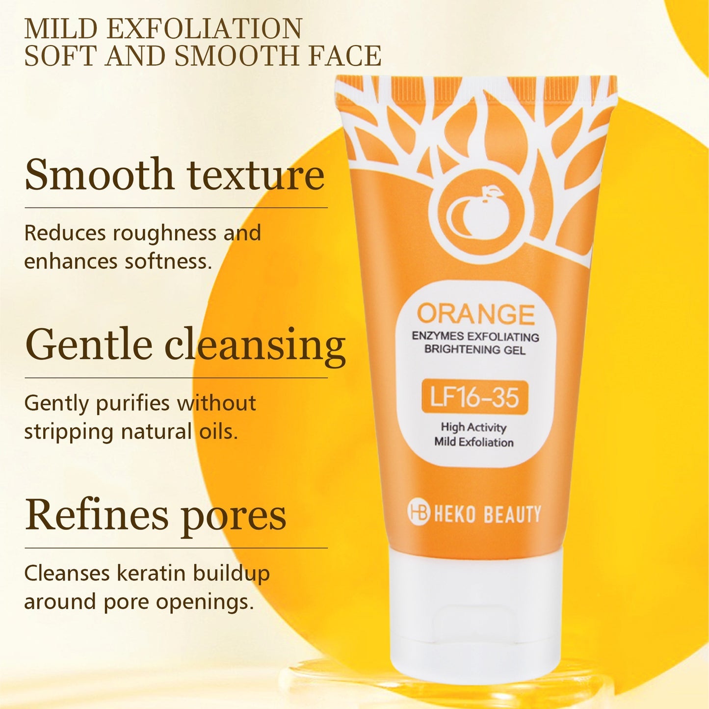 Orange Enzyme Exfoliating Gel Facial Deep Cleansing Moisturizing Gentle Rubbing Mud Exfoliating Skin